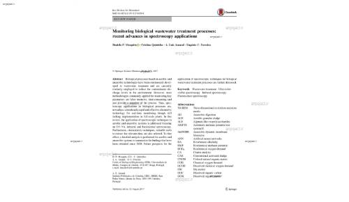 Monitoring biological wastewater treatment processes: recent advances in spectroscopy applications
